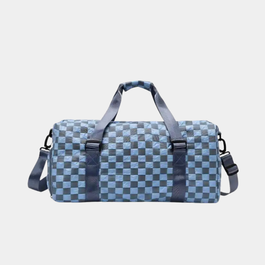 Checkered store duffle bag