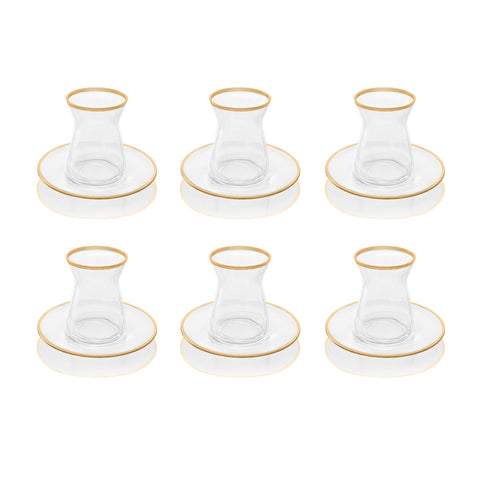 Personalized Glass Cup & Saucer 6 pk 5 oz