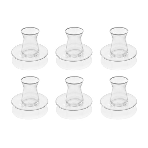 Personalized Glass Cup & Saucer 6 pk 5 oz