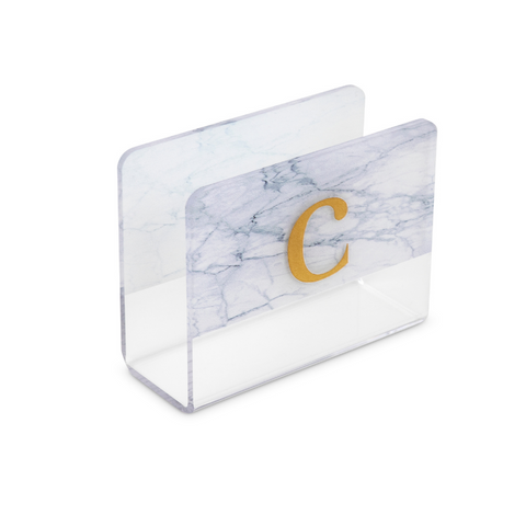 Marble/Clear Lucite Napkin Holder